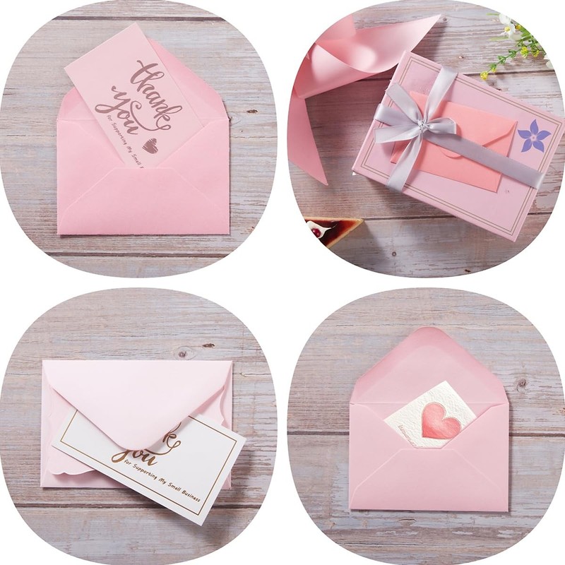 100 Pack Mini Envelopes with Note Cards in 5 Colors for Wedding, Birthday, Ba... gallery