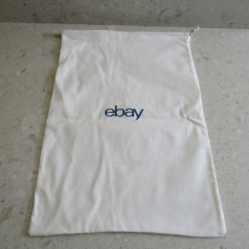 EBAY BRAND LIMITED EDITION WHITE COTTON DUST BAG DRAWSTRING LARGE 20″ x 13.5″