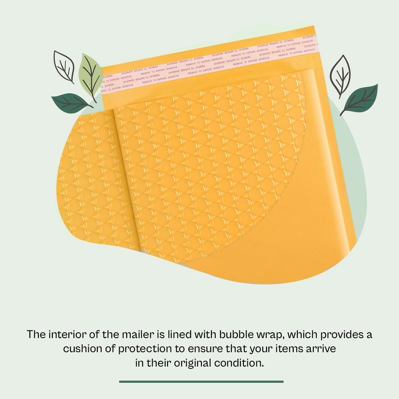 9000 6.5x10 Kraft Paper Padded Bubble Envelopes Mailers Shipping 6.5" x 10'' gallery