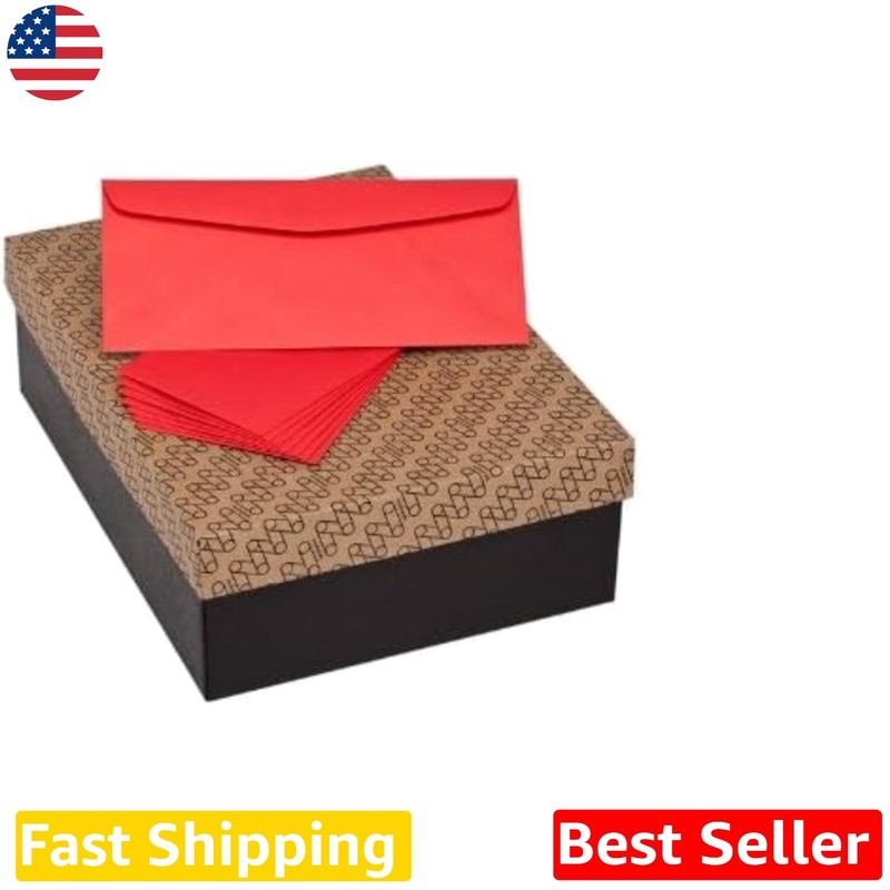 High-Quality Red Commercial Envelopes 500 Pack 4-1/8″x9-1/2″ Vellum