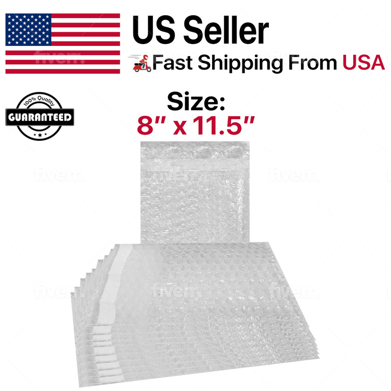 8″ x 11.5″ Bubble Pouches Bags Clear Self Seal Protective Cushioning Wrap 8×11