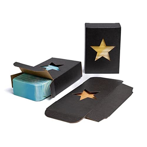 Star Window Boxes 1000 Pack Black Recyclable Packaging Handmade Soap