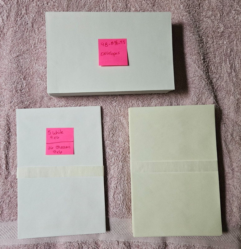 129 Blank Envelopes Lot White & Cream Mixed Sizes 8-5/8 x 5.5 and 9 x 6