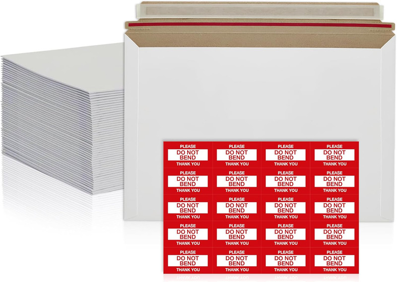 100 Pack 6.5X4.5 Inches Rigid Mailers Self Seal Photo Document Cardboard Mailers