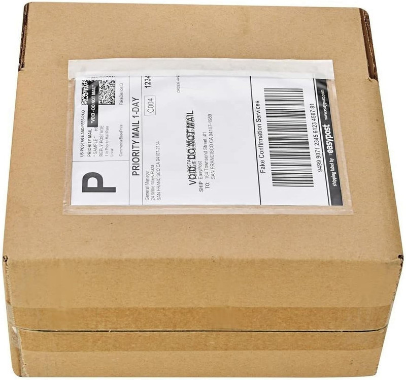 7.5" x 5.5" Clear Adhesive Top Loading Packing List/Shipping Label Envelopes (20 gallery