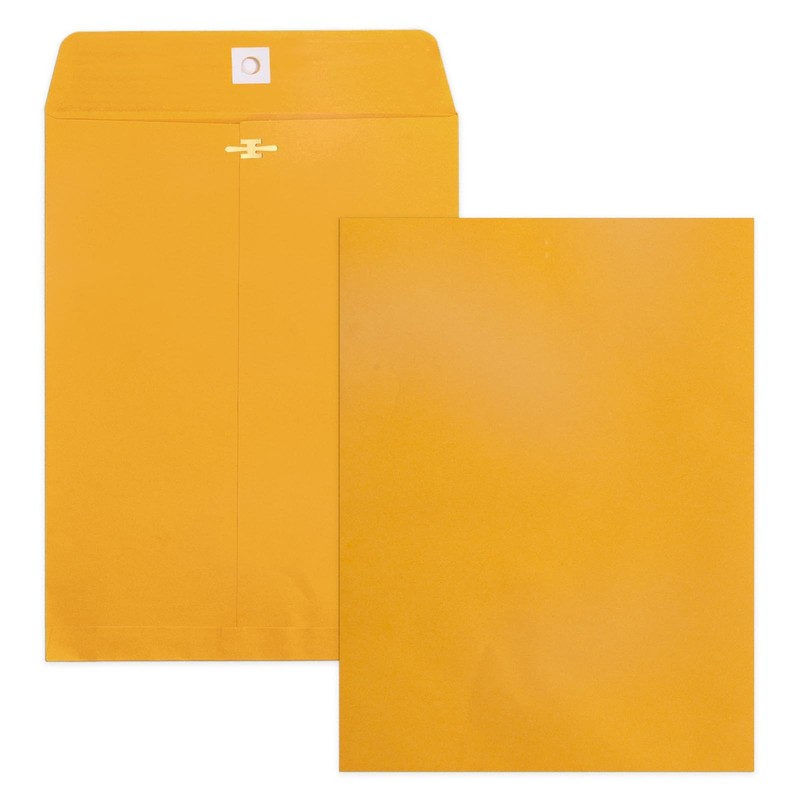 20 Pack Clasp Envelopes 9 x 12 100 GSM Heavy Paper Large Yellow Manilla Envel…