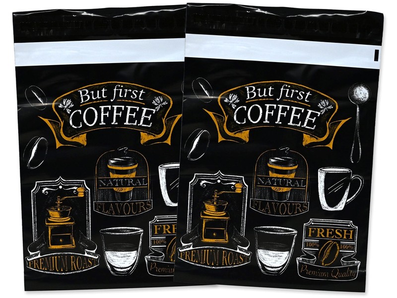 10×13 Inch Coffee Designer Mailers, Designer Self Sealing Shipping Mail Bags for