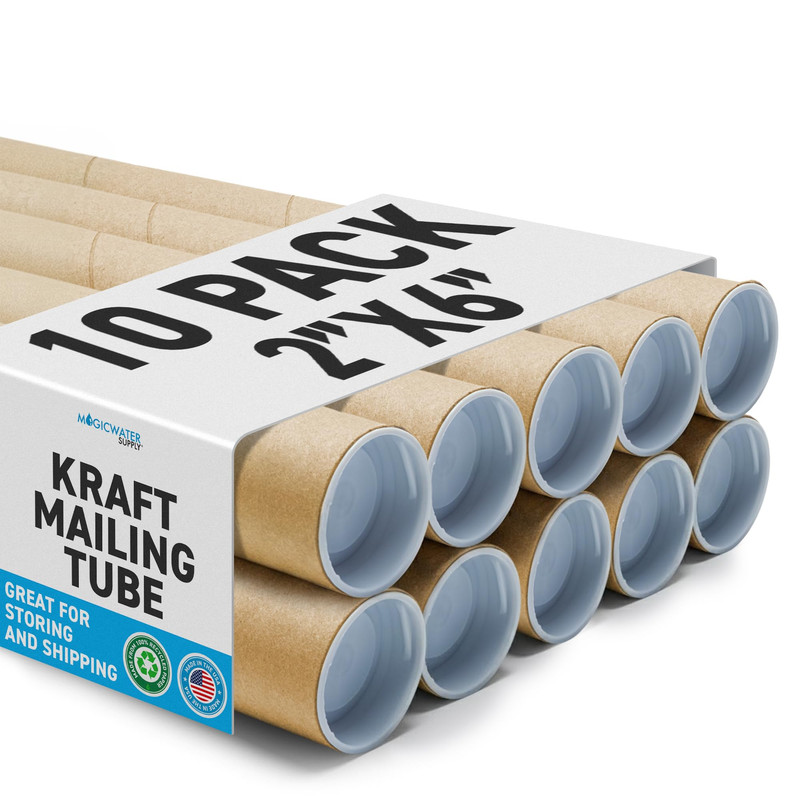 Magicwater Supply Mailing Tube – 2 In X 6 In – Kraft – 10 Pack – For And