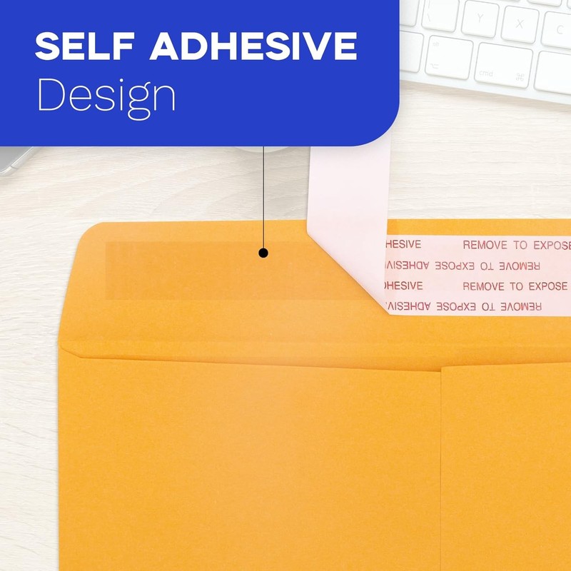 9x12 Manila Envelopes Self Seal 100 Pack, Goefun Yellow Brown 9x12, gallery