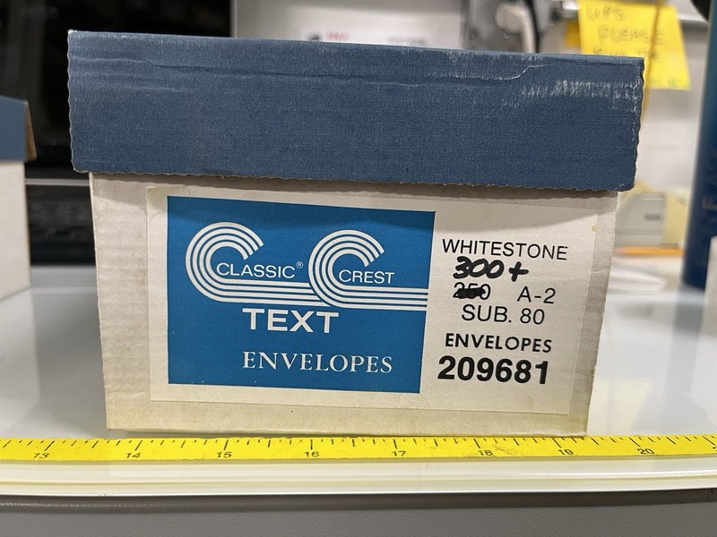 Classic Crest Text Whitestone A-2 Envelopes 80# 300+ Count