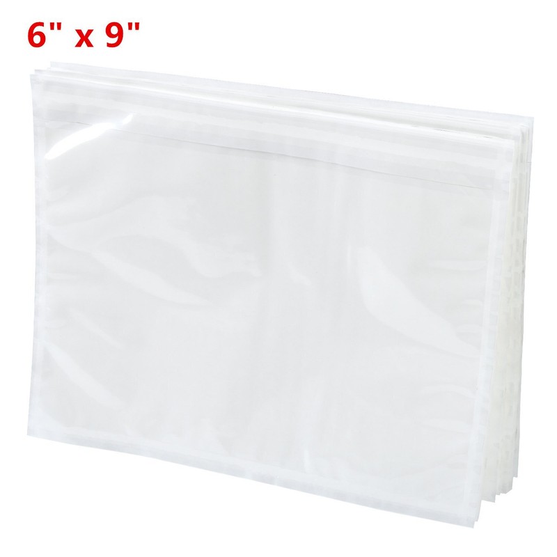 6×9 Clear Packing List Invoice Shipping Pouch Envelope Top Loading Self Adhesive