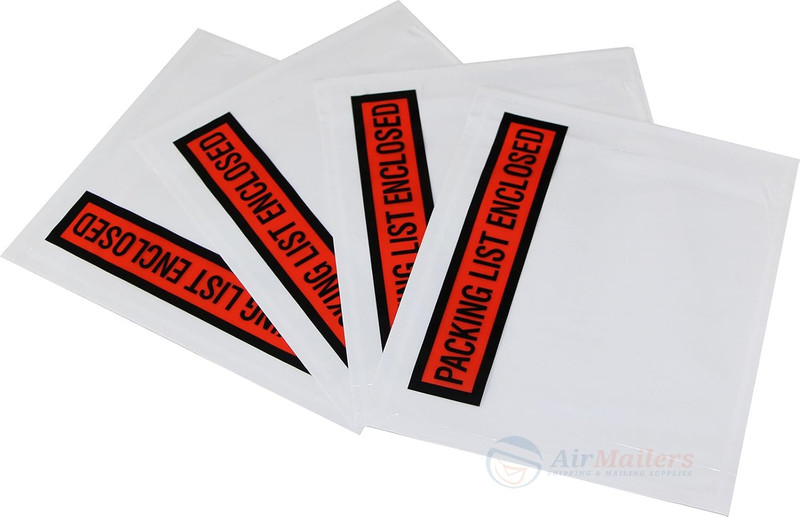1000 Pieces 4.5X5.5″ Clear With”Packing List Enclosed” Printing Pouch Envelope B