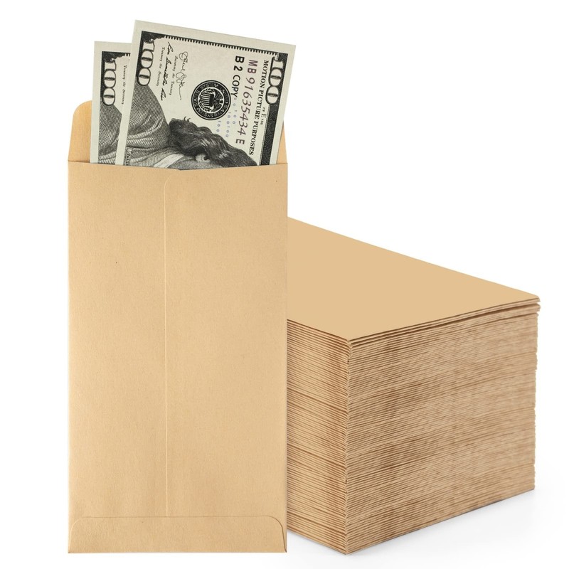 ACKO #7 Coin Money Envelopes for Cash 3 1/2 x 6 1/2 Small Envelope with Gumme…