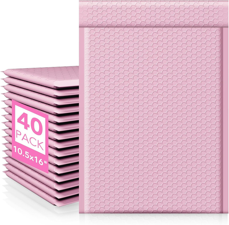 Large Bubble Mailers 10.5X16 Inch 40 Pack Thick Padded Envelopes Opaque Mailing