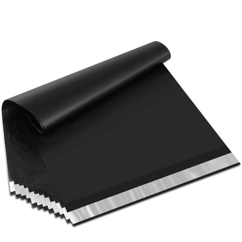 Poly Mailers 12×15.5 Inch Black 100 Pack Medium Shipping Bags #5 Strong Thick…