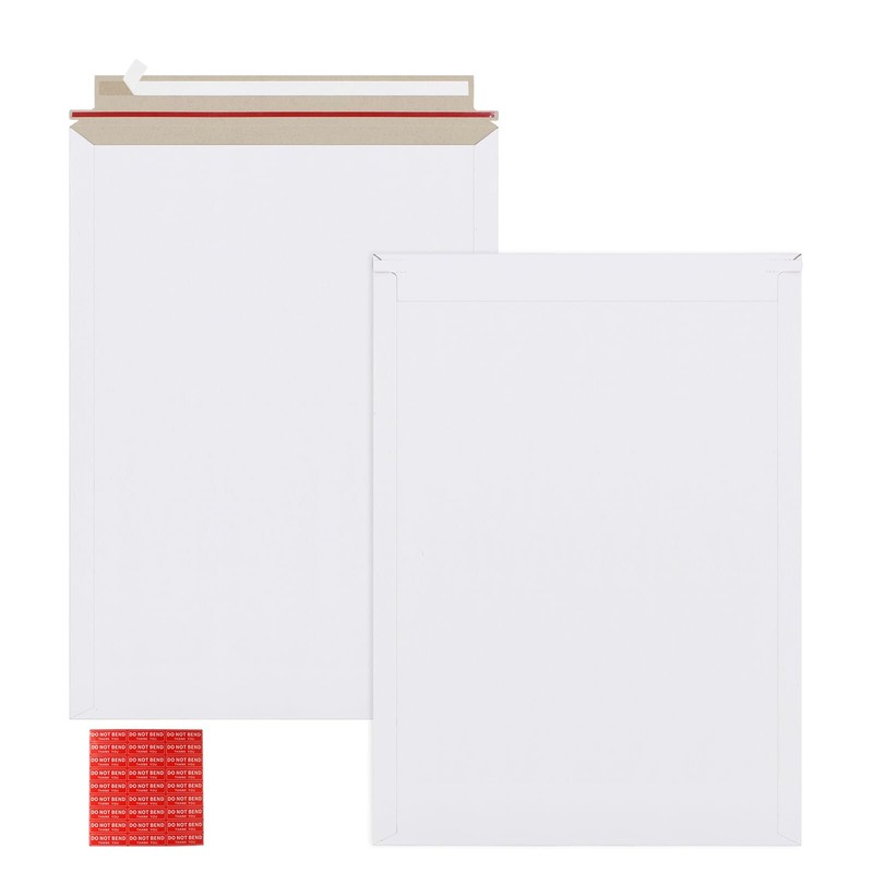 25 Pack 13×18 Inch Large Rigid Mailer Self Seal White Cardboard Envelopes