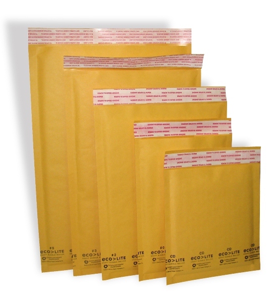500 #000 4x8 X-Wide Ecolite USA Kraft Bubble Mailers Envelopes TheBoxery gallery