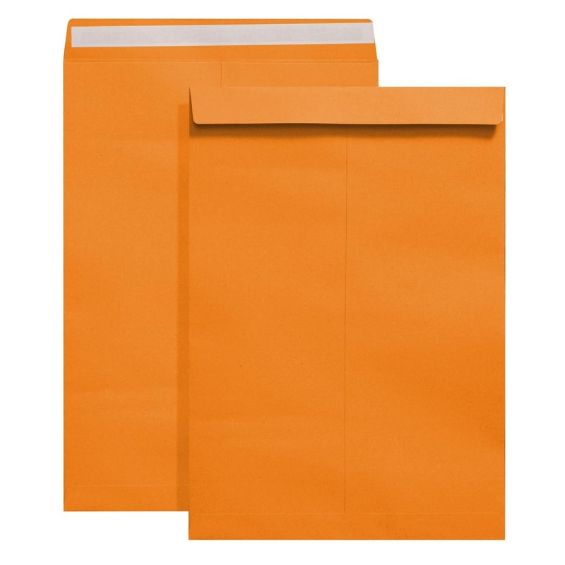 9″ x 12.75″ Orange Self-Seal Catalog Envelopes for Invitation Cards, Organizi…