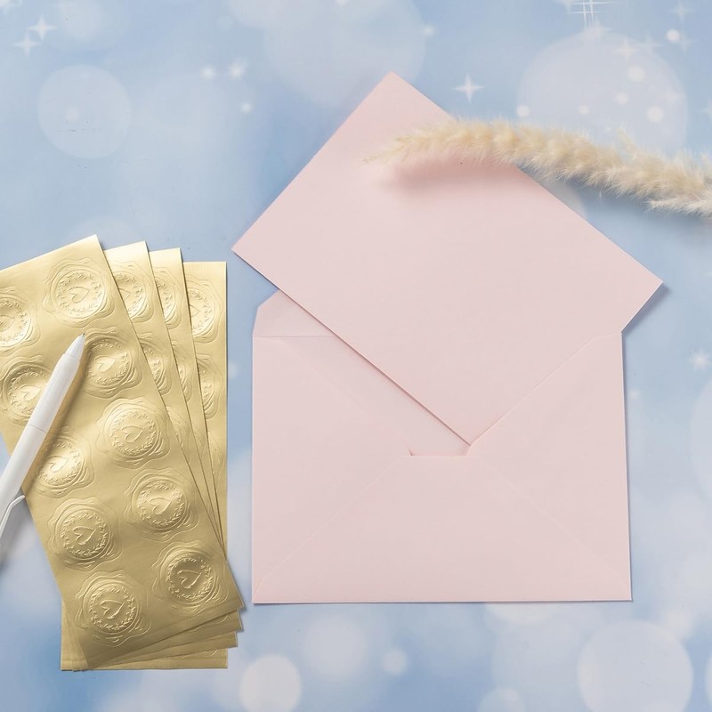 Toperd 50 Pack Pink A6 Envelopes Blank Cards Set Envelopes 5 Colors 4X6 gallery