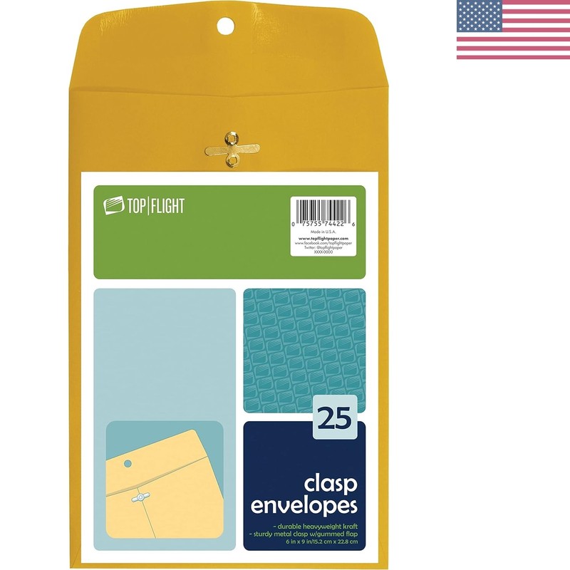 Elegant Brown Kraft Clasp Envelopes – 6 x 9 Inches, 25 Pack for Secure Mailing