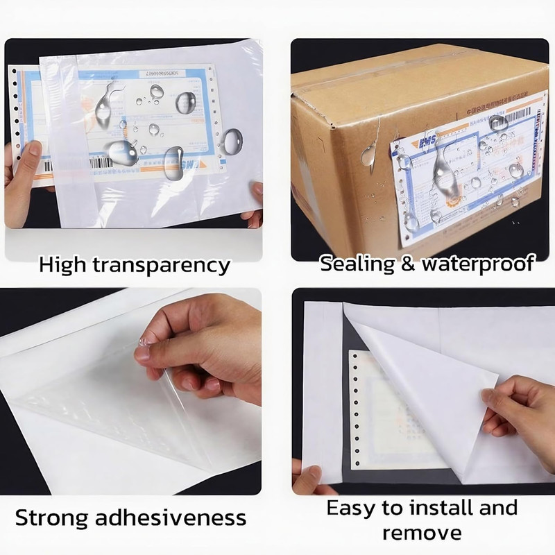 200PCS 6.7" X 10" Clear Packing List Envelopes, Self-Adhesive Packing Slip Pouch gallery