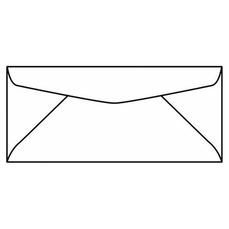 #9 Regular Envelopes, 3-7/8″ x 8-7/8″, 24#, White, Diagonal Seam, No Window