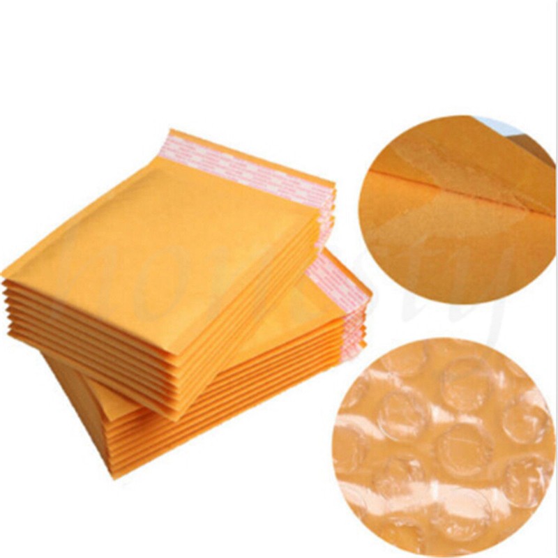 50/100pcs Yellow Kraft Bubble Mailers Padded Envelopes Shipping Bags Self Seal
