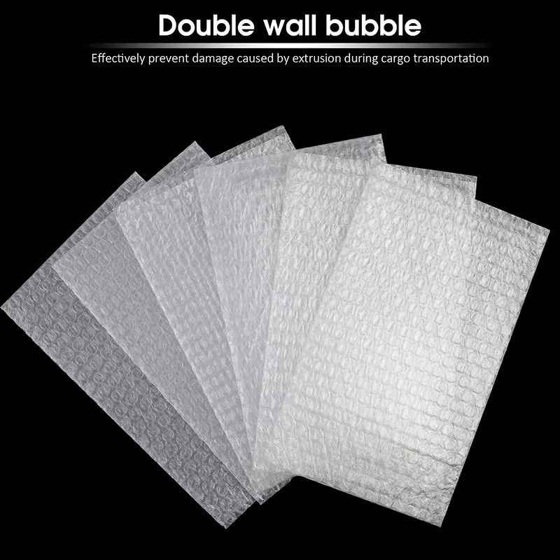 50Pcs Plastic Protective Wrap Envelope White Bubble Foam Packing Bags PE Clear B gallery