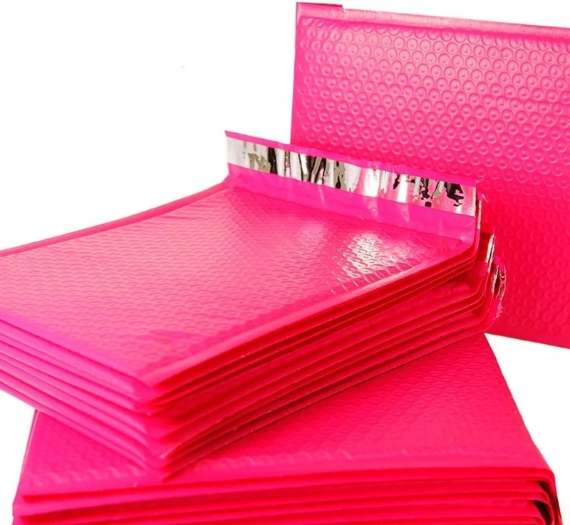 Hot Pink Poly Bubble Mailers 12.5x19 Inch, 100-Pack Large Self-Seal Padded Sh... gallery