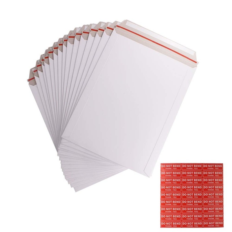 100 Pack 9X12 inch Self Seal Photo Document Mailers Stay Flat White Cardboard…