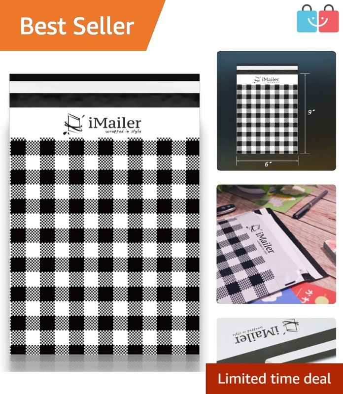 Premium 200-Count Self-Seal Gingham Poly Mailers, 6×9 Inch Shipping Envelopes