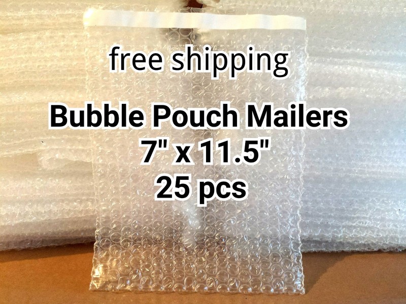 Lots of 25 7″ x 11.5″ BUBBLE OUT BAGS POUCHES SELF SEAL MAILERS BAGS WRAP CLEAR