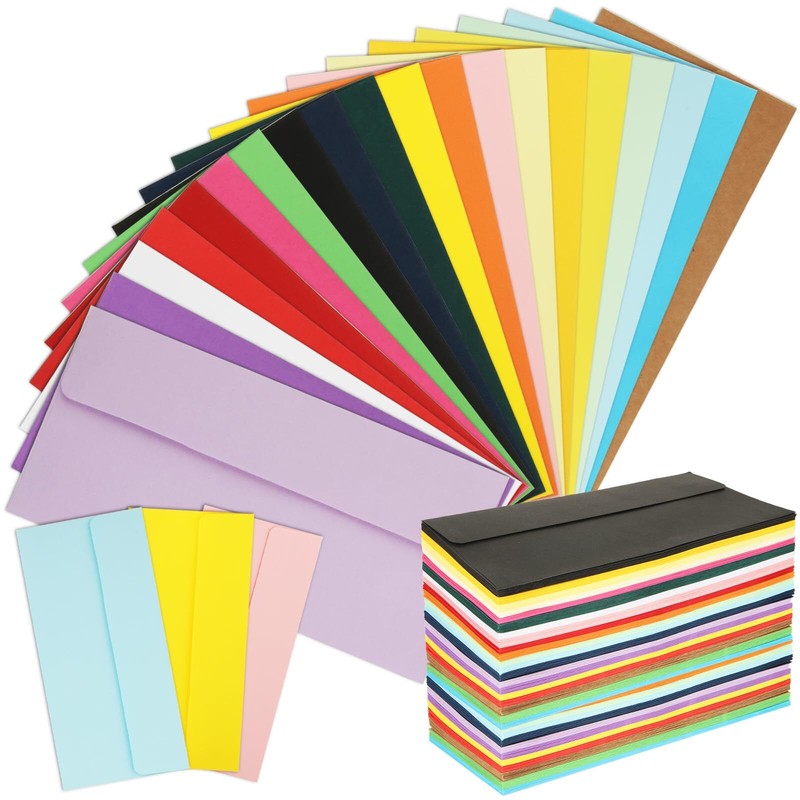 200 Pack Colorful #10 Business Envelopes 4-1/8 x 9-1/2 In Business Mailing