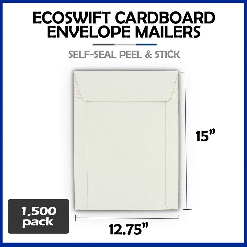 1500 – 12.75 x 15 “EcoSwift” Brand Self Seal Photo Cardboard Envelope Mailers