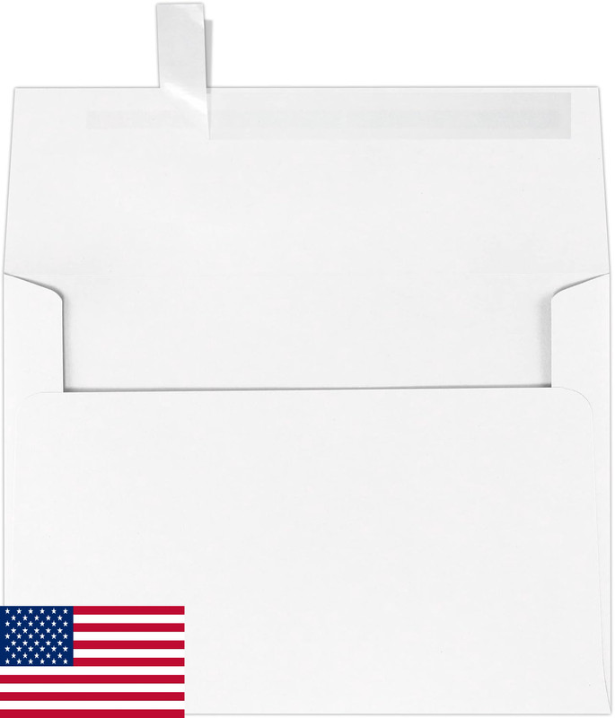 LUXPaper A7 Envelopes 5 1/4 x 7 1/4 White 80lb Cotton Peel & Press 50