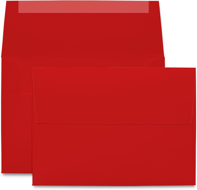 25 Pack Red A2 Envelopes – 5 3/4 X 4 3/8 – Invitation & Greeting Card Envelopes