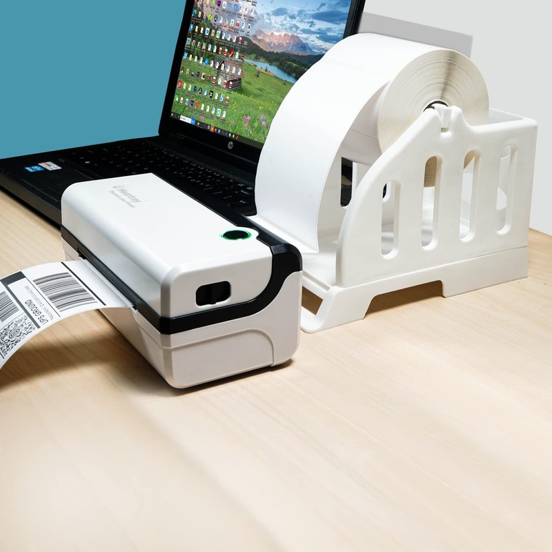 Ü Heartray Label Holder for Rolls and Fan-Fold Labels,4x6 Stand 4 INCH, White gallery