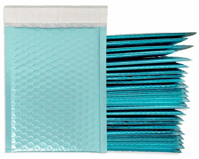 7x11 Holographic, Ice Blue Metallic Bubble Mailers, Padded Self Sealing Envelope gallery