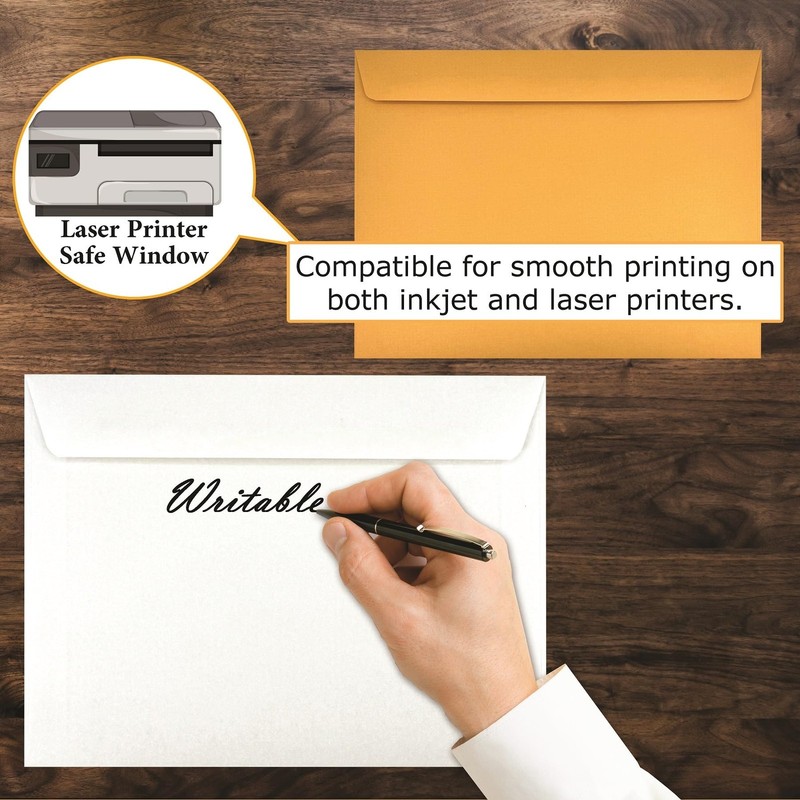 100 Cashier Depot - 10" x 13" Booklet Envelopes, Heavy 28 lb White Wove Paper... gallery