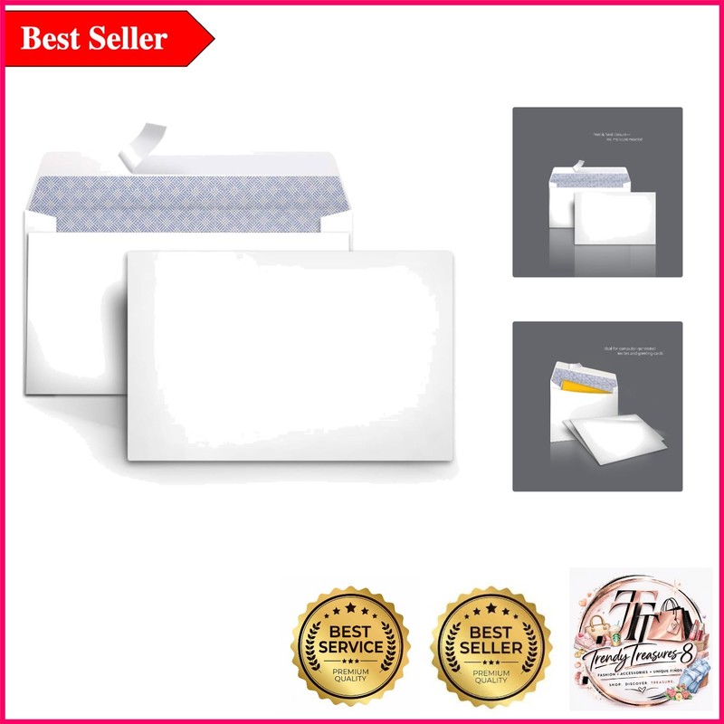 SecureSelf 3/4 Security-Tinted Self-Seal Envelopes, 100-Pack