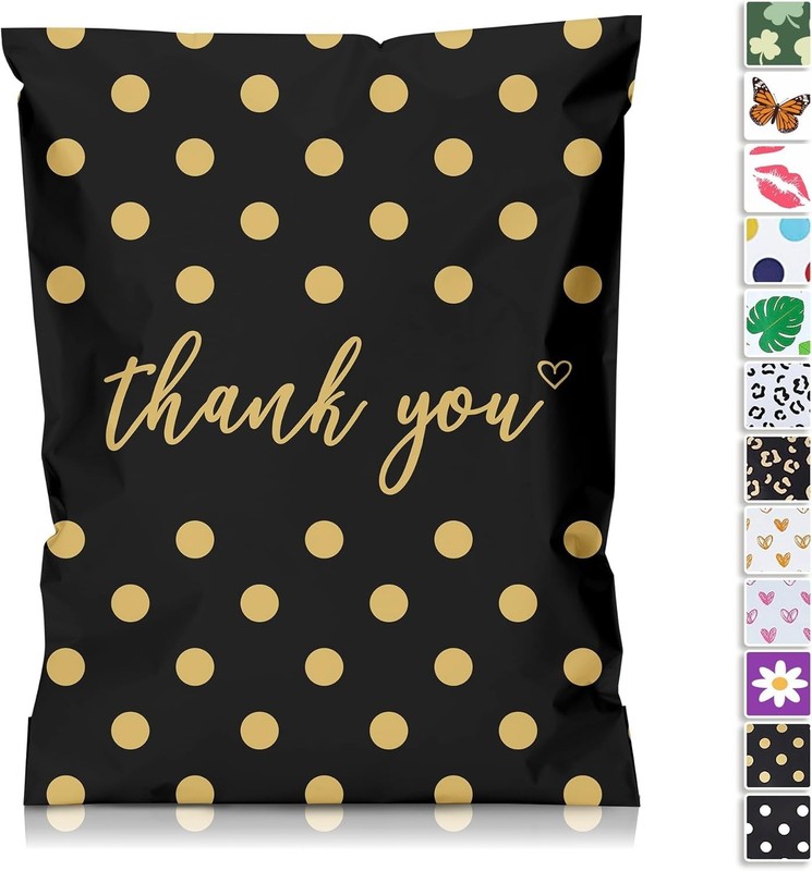 Thank You Poly Mailer 10×13 25 Pack – Shipping Bags for Clothing, Strong Thic…