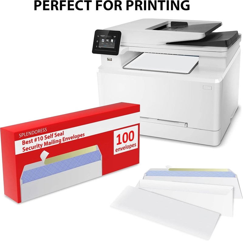 100 Mailing Envelopes, Self Seal Letter Size, Number #10 White Windowless Securi gallery