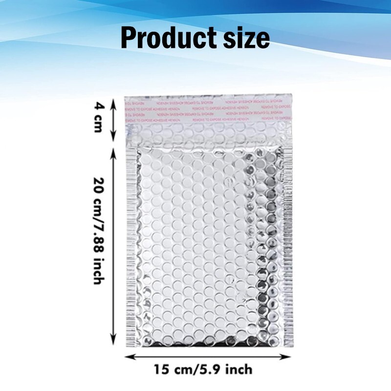 #000 Metal bubble mailing bag, silver padded envelope, for mailing and packaging gallery