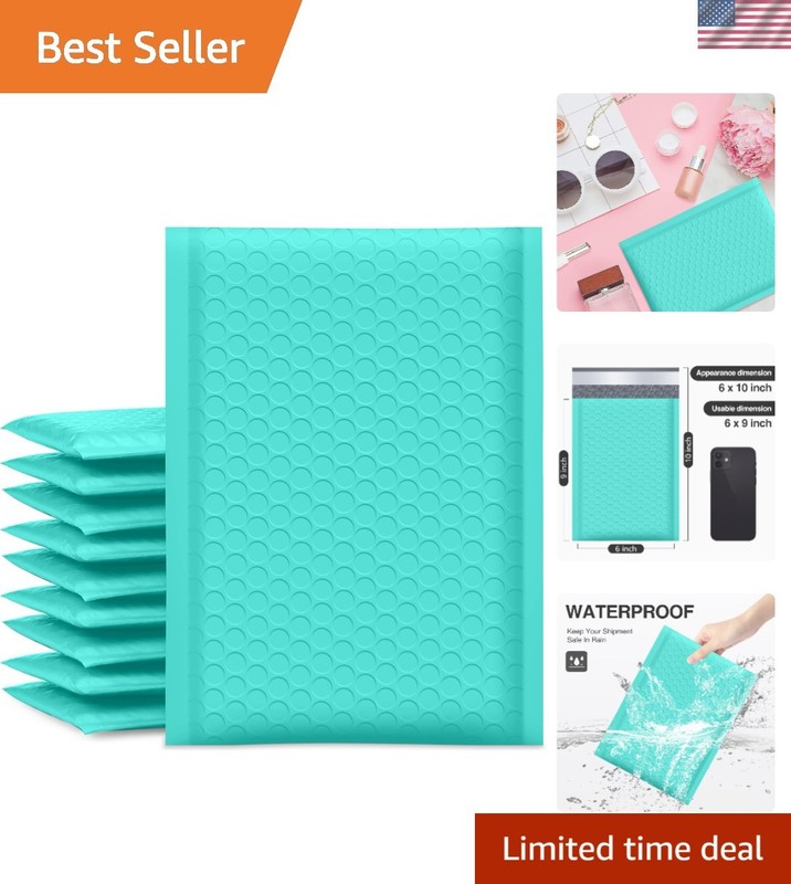 Bubble Mailers 6×10 Inch Teal 25 Pack