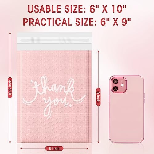 Bubble Mailers 6x10 Inch Pink 100 Pack Waterproof Padded Envelopes Self Seal gallery