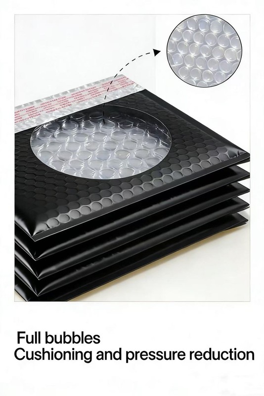 4x8 Metallic Poly Bubble Mailer Padded Envelope Shipping Bag, Black,500 Pieces gallery