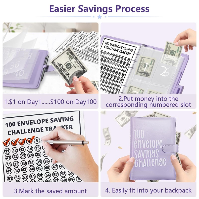 100 Envelopes Money Saving Challenge, Easy and Fun Way to Save $5,050, Budget Bi gallery