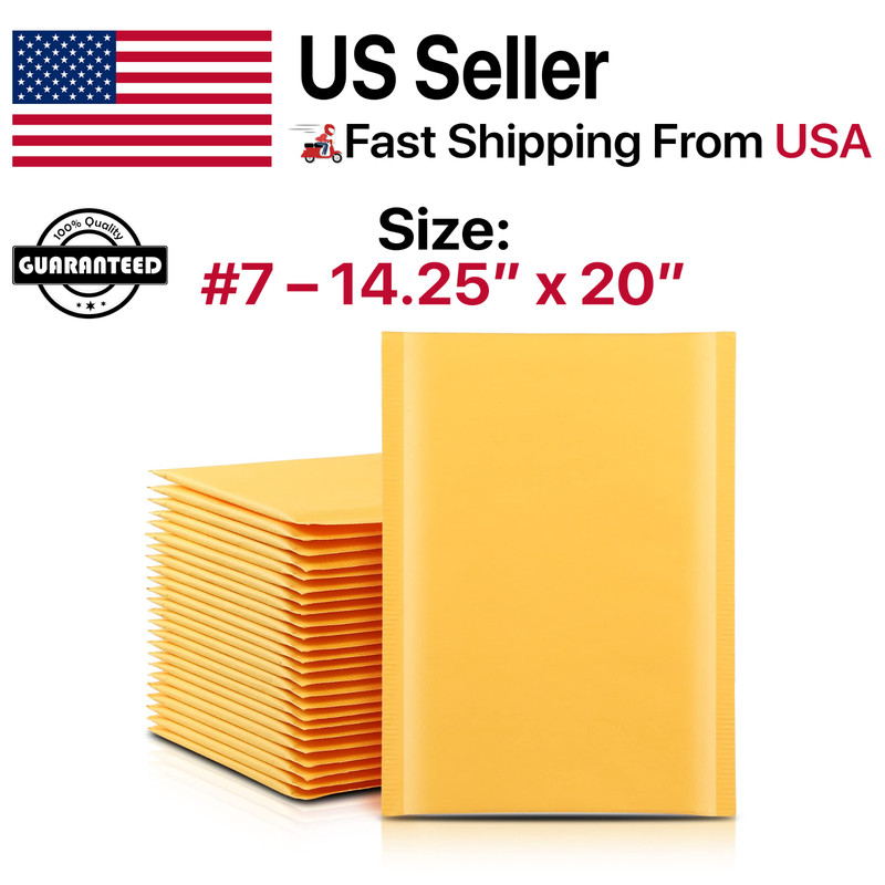 #7 14.25×20 (14.25×19) Kraft Bubble Mailers Padded Envelope Mailing Shipping Bag