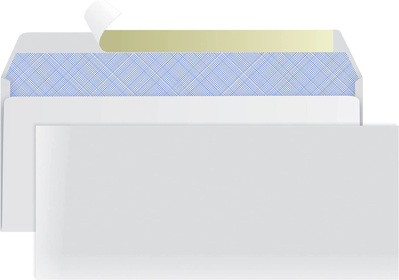 100 Mailing Envelopes, Self Seal Letter Size, Number #10 White Windowless Securi gallery