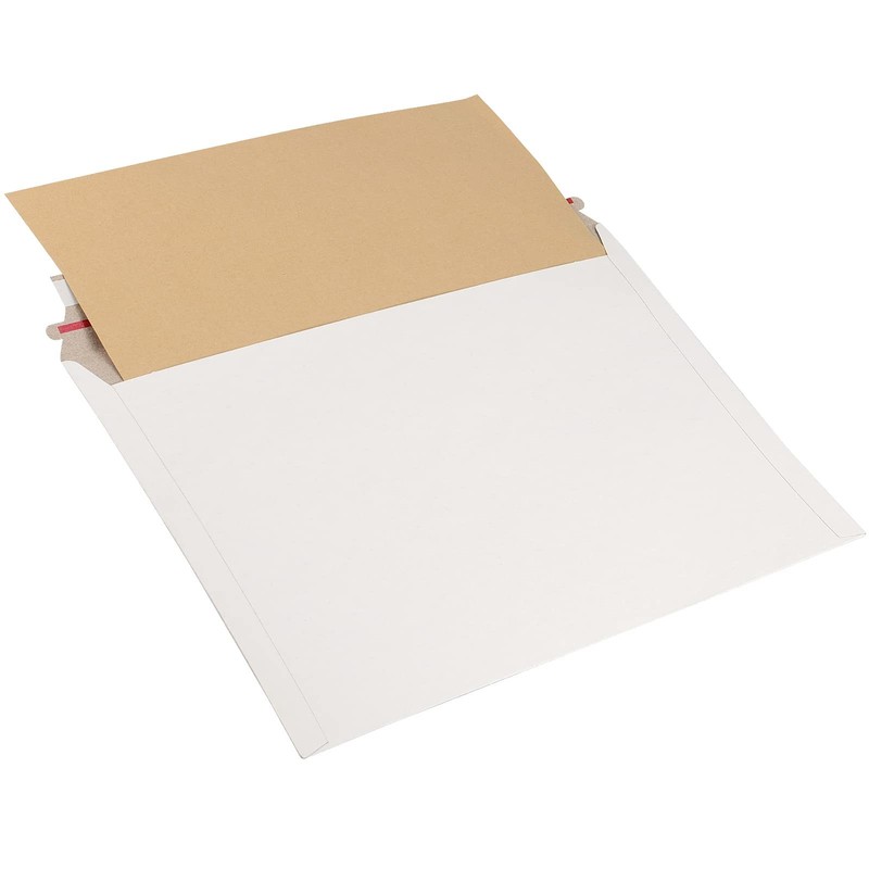100 Pack 9x12 Inch White Rigid Mailers Self Seal Stay Flat Cardboard 250gsm gallery